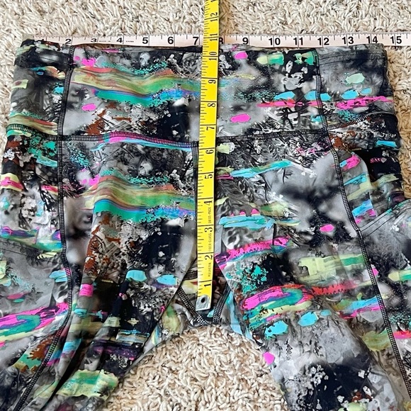 NEW Lululemon Fast Free High Rise Crop Leggings Paint Drift Multi 8 Pockets - Picture 9 of 14